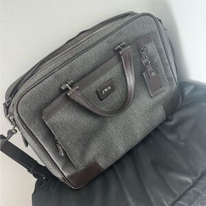 Tumi Gray and Brown Briefcase